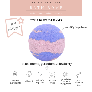 Twilight Dreams Bath Bomb | 240g | Handmade Fresh in Singapore