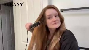 SOKANY Hair Straightener Flat Iron and Curler 2 in 1 Dual Voltage Smart 3D Titanium Ceramic Floating Plates Ionic 1 Inch Straightener Reduces Frizz and Leaves Hair Shinier and Smoother