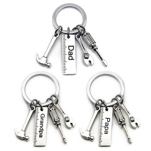 Thời Trang Cha chữ móc khóa cho sáng tạo búa tuốc nơ vít cờ lê móc chìa khóa trang trí túi xách tua Mặt dây chuyền quà tặng của cha