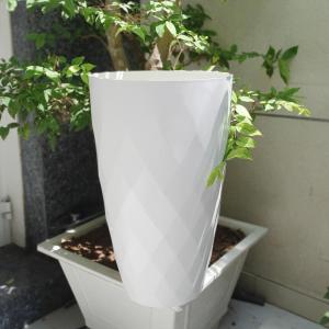 Chậu cao kim cương 37x61cm cỡ lớn trồng hoa kiểng nhựa dày đẹp