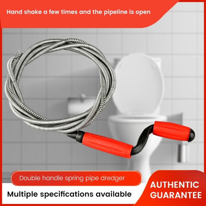 Hand-cranked spring pipe unclogger kitchen bathroom drain clogging ...