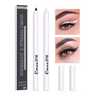 CMAADU Eyeliner Warna Hitam & Putih (2pcs 1 set) eyeliner pensil