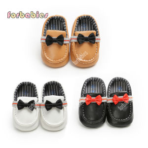 Leather Shoes for baby boy Binyag Formal Fashion Leather shoes Newborn boy Bow tie Baptismal shoes