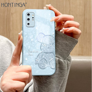 Hontinga Tempered Glass Casing Cases For Samsung Galaxy S10 S20 Plus S20 Ultra FE 5G Note 10 Plus Note 20 Ultra Note 8 9 Case Cartoon Anime Bear Phone Case  Back Cover Casing Hard Case