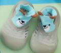 (FLD9401) Sepatu Anak Baby / Anak Cewek Cowok Prewalker Jelly Karet Anti Slip Motif Garis Bear Beruang Lucu Import Mokaya / Size 18-27. 