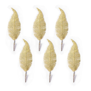 [YESPERY] 🎄Ready Stock🎄6pcs Christmas Glitter Ornaments For Xmas Tree Decoration Gold Dust Feather Clip Christmas Party Ornaments 22cm Feather Clip
