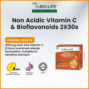 BiO-LiFE Non-Acidic Vitamin C & Bioflavonoids 2 x 30 tablets (EXPIRY DATE JUNE 2027)