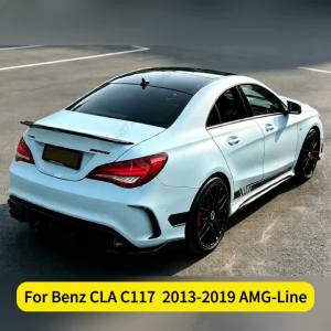 secr Rear Bumper Flag Wind Splitter For Benz CLA C117 W117 2013-2019 AM-Line Wide Body Kit Tuning Accessories P9M4Y