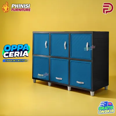 Kingdom OPPA Ceria - Lemari 3 Pintu Lemari Minimalis Lemari Plastik Rak TV Lemari Pakaian