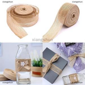[COD] xiangshun 10M Burlap Ribbon Natural Vintage Jute Rope Craft Gift Package DIY Wedding Party