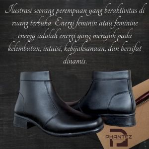 Sepatu Pdh Wanita Formal Pantofel Hitam Dop Boat Loafer Kerja Hak 3cm
