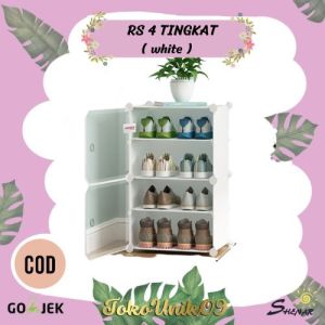 RAK SEPATU PORTABLE SHENAR/RAK SEPATU 4 TINGKAT/RAK SEPATU PLASTIK/RAK SEPATU PENUTUP