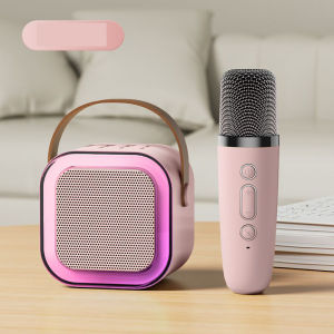 Original Mini Karaoke Speaker Bluetooth Bass Microphone Premium 2Mic 1 Set Lengkap Speaker Bluetooth Mic Wireless Luar Ruangan Speaker Nirkabel