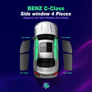 Benz C-Class Magnetic Custom Fit Sunshade Magnetic Car Side Window Sunshade Sun Protection Easy installation
