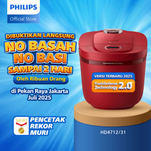Philips Digital Rice Cooker Penanak Nasi 1.8 L - 3000 Digital Series HD4712/31 - Merah - 12 Menu Masak - Anti lengket - FreshDefense Technology - 400 Watt rice cooker philips penanak nasi magicom mejikom ricecooker philips