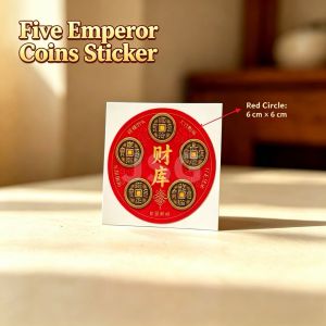 Five Emperor Coins Decor Sticker Resolve Door‑to‑Door ,Repel Negative Energy Attract Wealth Blessing