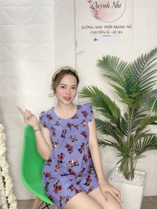 Đồ bộ tole nữ đồ lanh nữ mặc nhà VNXK quần đùi áo cánh tiênhọa tiết thoi tranggiao họa tiết ngẫu nhiên [CÓ SIZE] - TL71