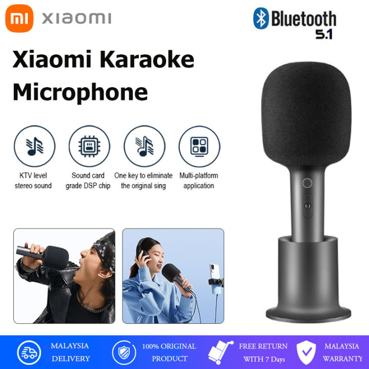 Xiaomi Karaoke Microphone Mic Bluetooth Wireless K Song BT5.1 DSP Chip Noise Cancellation Stereo Sound Home KTV Speaker Music Singing Speaker Mikrofon Mic Lazada