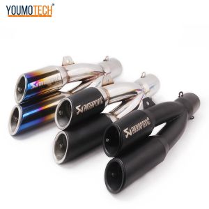 51mm/2 Inches Motorcycle Exhaust Muffler Pipe Escape Moto Exhaust Canister Tail Pipe Double-Outlet End PIPE For YAMAHA R25 R3 Aerox 155 GSX750 NINJA400 Honda CB300R CBR500R PCX CLICK CBR250 etc - Lazada