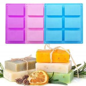 6 Grid Handmade Soap Silicon Mold Rectangle Chocolate Molder Mousse Cake Mould Ice Cube Tray DIY Baking Tools