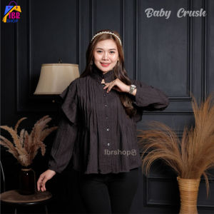 Atasan Blouse Wanita Terbaru Baby Crush Premium Kemeja Polos Ruffle All Size