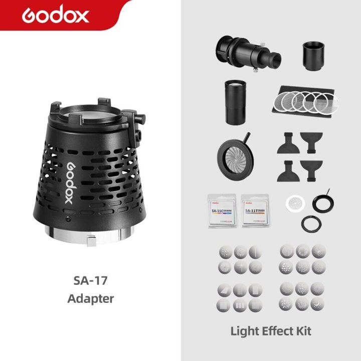 Kit Snopt Optique Godox SA-17 Pour Flash Bowens - Avec Diaphragme, Gobo Et Filtres - Pour Photo Et Vidéo