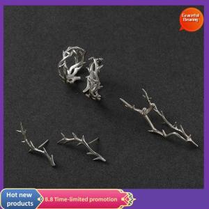 Graceful แหวนคู่แบบมีหนามแนวกอธิควินเทจสำหรับผู้ชายผู้หญิงแหวนแนวพังก์เถาองุ่นเปิดที่ไม่ปกติเครื่องประดับสำหรับงานเลี้ยงเครื่องประดับของขวัญ