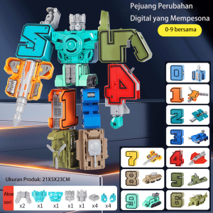 Mainan Anak Robot Transformer Robot Angka Number 15in1 number robot transformer robot angka mainan edukasi anak