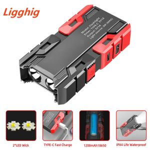 [New Đã Sẵn Sàng Stock]Ligghig Protable Đa Chức Năng Mini Đuốc 3 Chế Độ Chiếu Sáng Siêu Dẫn Bấc TYPE-C Có Thể Sạc Lại IPX4 Chống Thấm Nước Siêu Sáng Ngoài Trời Đèn Pin Với 18650 Công Suất Cao B-Ank 100000LM Khẩn Cấp Ánh Sáng Cho Cắm Trại Đi Bộ Đường Dài C