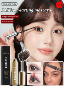 Brown long curling natural waterproof mascara Long-lasting waterproof and sweat-proof ​​Long-lasting primer Dual curling and shaping effect Triple anti-smudge technology​