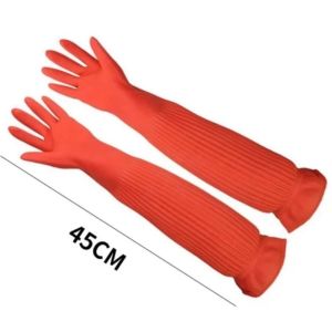 45CM Long Rubber Gloves for Washing Waterproof & Anti-Slip for Kitchen Laundry gloves rubber Guw