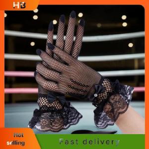 HB Lolita Summer Uv-proof Driving Gloves JK Mesh Fishnet Gloves Lace Full Finger Girls Lace Fashion Gloves Hand Cosplay Gloves