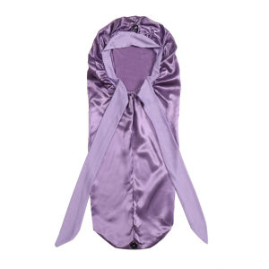 Hat for Women Perm Turban Bow Tie Large Size Comfort Durable Elastic Adjustment Moisturizing Care