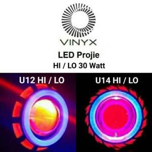 Lampu Utama LED Projie Hi Low Motor Gen 2 U14 Nanas Running 30Watt Projector 30 Watt ( MERAH BIRU MERAH )