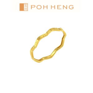 Poh Heng Jewellery 22K Freestyle Wave Band in Yellow Gold[Price by weight]