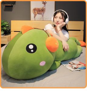 Gấu nhồi bông chất liệu vải Minoso cao cấp siêu mềm mịn- mẫu khủng long đeo tai nghe