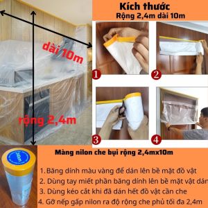 Nilon che bụi đa năng bọc hàng che chắn sơn che đồ bảo vệ nội thất bọc hàng Có một đầu dán LAZYL
