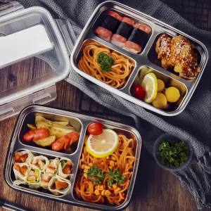 Easy-Clean Bento Container For Students & Office WorkersLeak-Proof Stainless Steel Lunch With 3/4 Compartments - Durable2026
