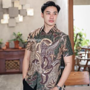 Jayabaya Batik SEMERU Kemeja Katun Lengan Pendek