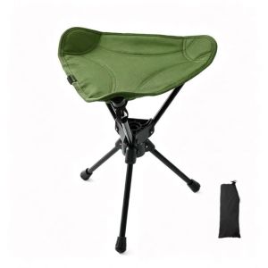 PANG8 Three Legged Folding Rotating Stool Wear-resistant Foldable Fishing Chair Easy To Carry Strong Load-bearing Camping Stool Outdoor Camping