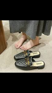 [Free Shipping] New niche thick-soled fashionable outdoor shoes closed-toe slippers for women casual slip-on ultra-high heels for lazy people
