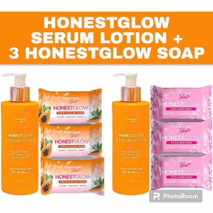 HONEST GLOW SERUM LOTION with 3PCS HONEST GLOW SOAP BUNDLE | Lazada PH