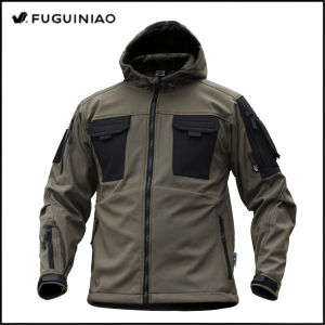 FUGUINIAO Waterproof Soft Shell Tactical Jacket Men Outdoor Windproof Warm Fleece Coat Military Windbreaker Hiking Motorcycle Jacket