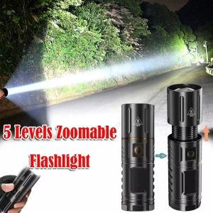 SERAPHYXO Di động Đèn pin LED Pin 5000mAh Chống thấm nước Đèn pin có thể phóng to Công suất cao Zoom kính thiên văn Đèn pin siêu sáng Hoạt động ngoài trời