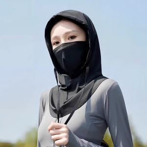 Ice Silk Sunscreen Cap UV Resistant Outdoor Full Face Mask Hat Sun Protection Hat For Outdoor Cycling Breathability Cooling Sunscreen Cap