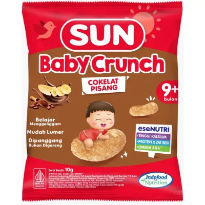 SUN Baby Crunch PUFFS Cemilan Sehat untuk Bayi rasa Cokelat Pisang Ayam Jamur | Jajanan Anak Bayi