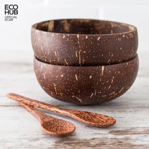 Bát gáo dừa (Chén gáo Dừa) ECOHUB cao cấp ăn Salad hoa quả dầm ngũ cốc | EH004