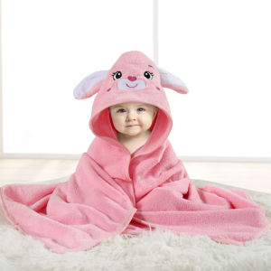 Newborn bath towel a Baby-friendly cartoon hooded cape bathrobe made of coral fleece absorbent and skin-friendly childrens bath towel