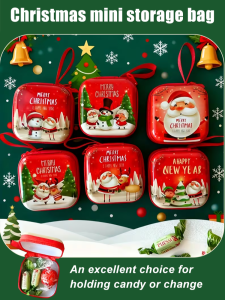 【Ultra-light Waterproof】Tinplate Mini Cute Square Coin Purse Data Cable Coin HolderCoin PurseNew Square Tinplate Coin PurseCute Mini Coin And Data Cable OrganizerKindergarten Holiday Gift