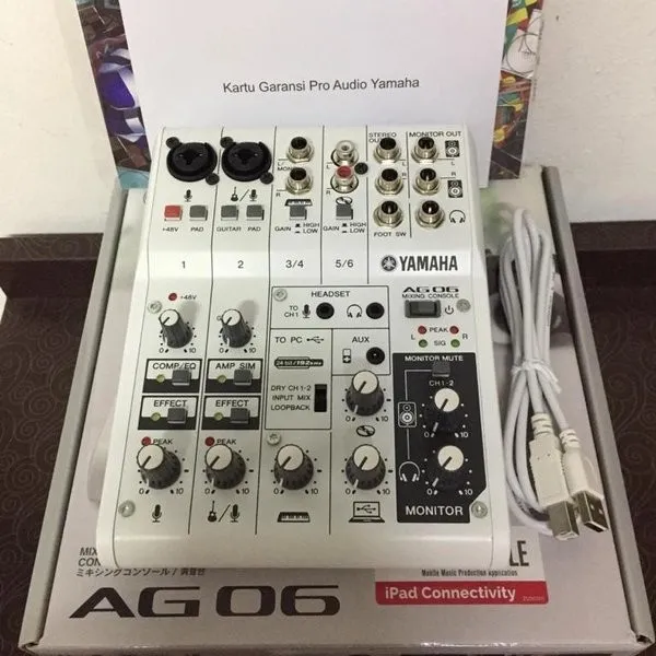 YAMAHA AG 06 MK2 ライブストリーミングミキサー　箱つき ヤマハ YAMAHA AG06 MK2 B 6チャンネル ライブストリーミングミキサー